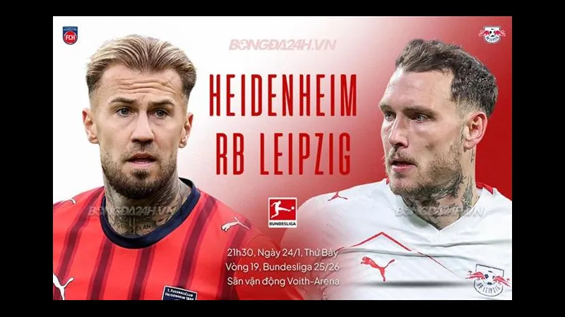 Cầu thủ Heidenheim tạo cơ hội ghi bàn trước RB Leipzig